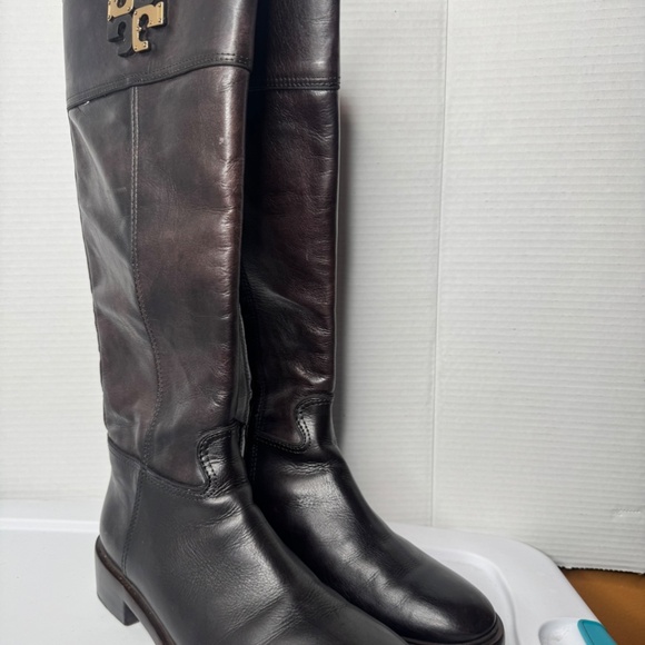 Tory Burch Brown Leather Riding Boots - Picture 1 of 15